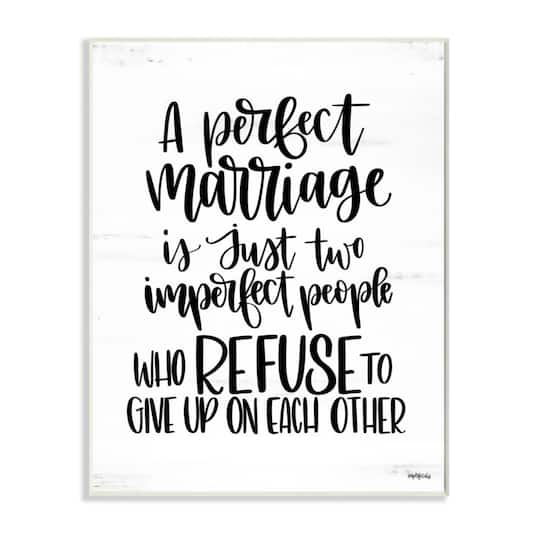Stupell Industries Perfect Marriage Imperfect People Quote Wood Wall Plaque